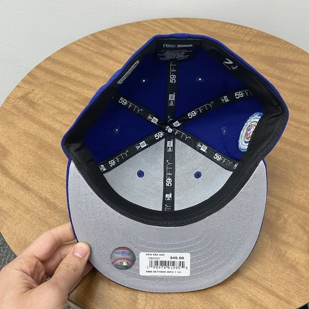 New‎ Era 59FIFTY Detroit Tigers World Series 50th Anniversary Blue Hat 7 1/4